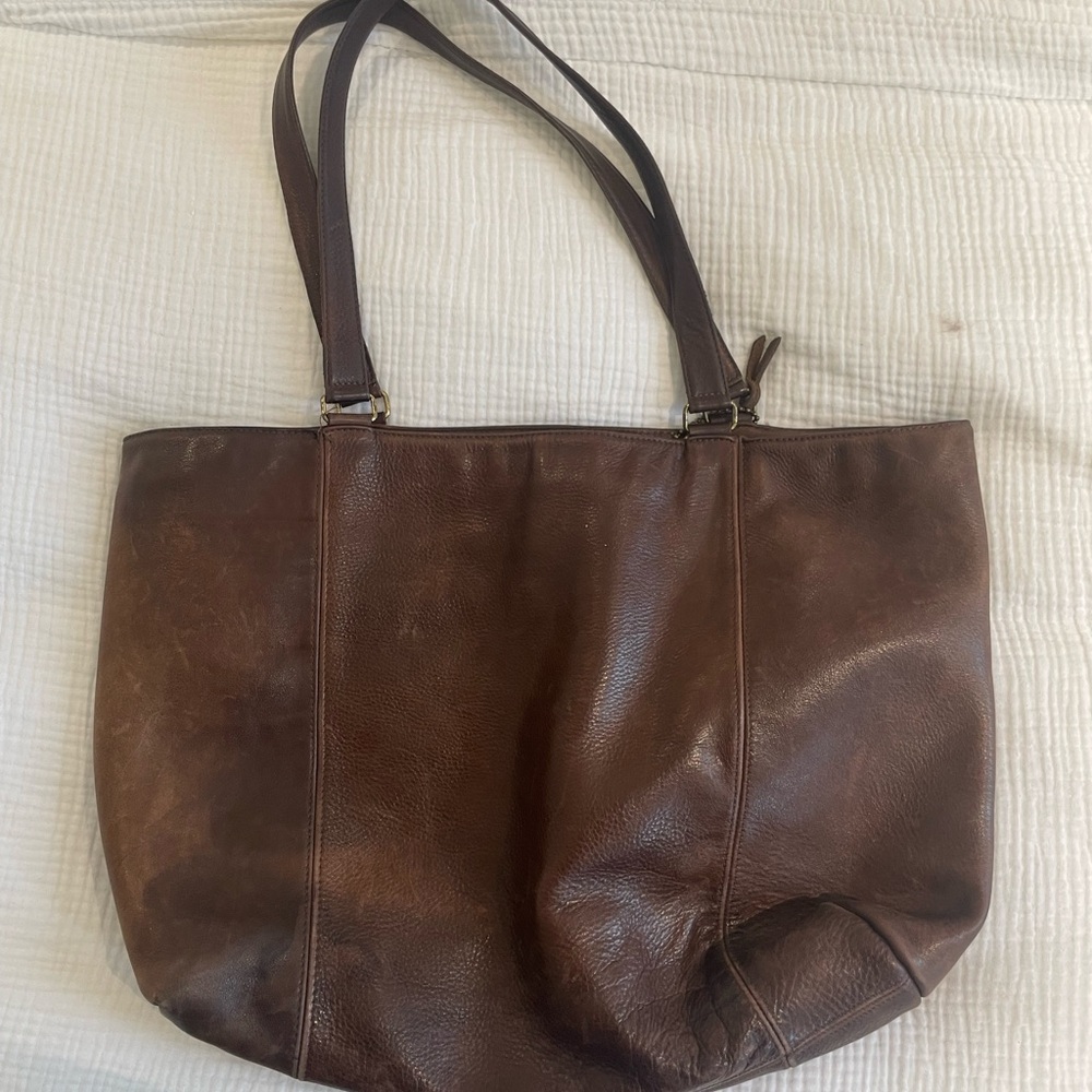 Vintage Roots leather Brown Tote Bag